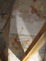 Интерьер храма. Свод триумфальной арки Северной стены. фрагменты фресок.